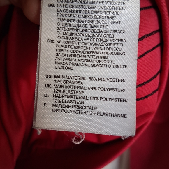 Adidas Climalite Fuchsia Pink Track Jacket Womens Small Black 3-Stripe Full Zip - Picture 6 of 15